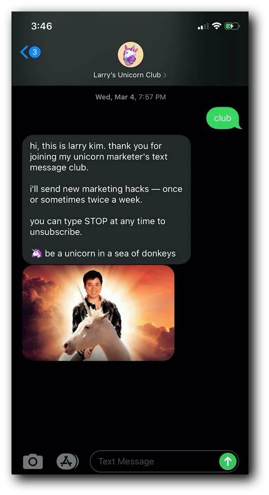 A text showing off a brand's unique voice and tone
